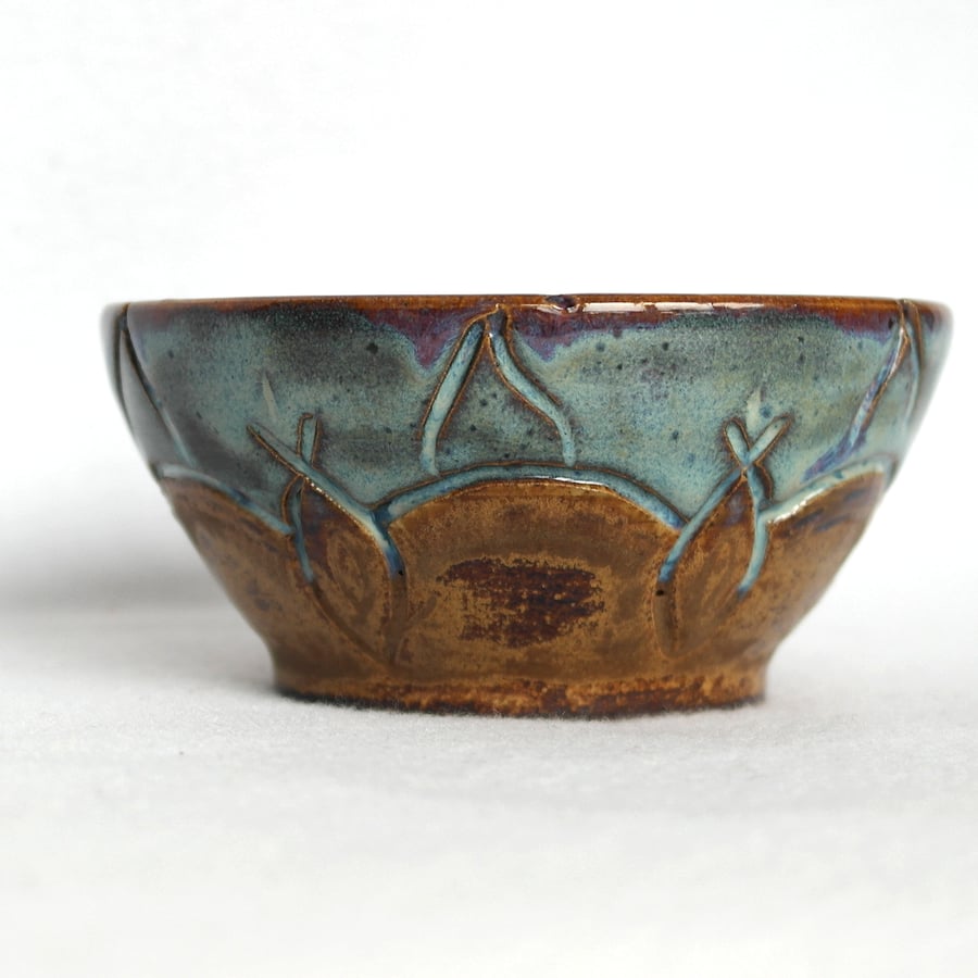 17-21 Small Wheel Thrown and Hand Carved Bowl