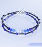 Bracelet Hematite and Swarovski stretchy handmade alternative - Image 7
