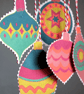 Fabric Christmas Baubles - pack of 5 - Image 2