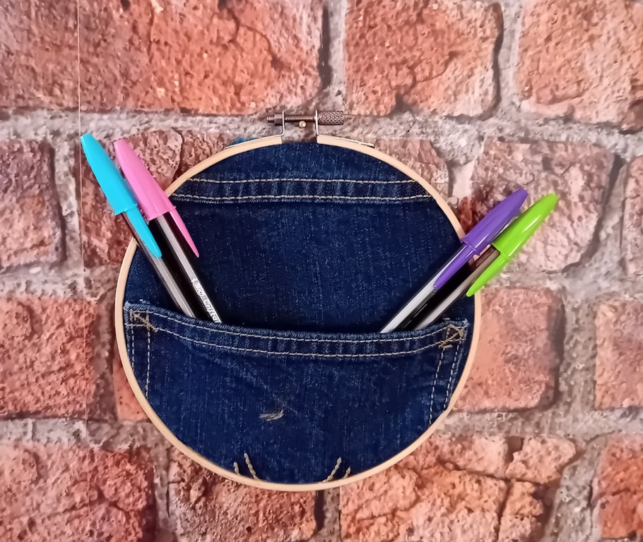 Handmade Denim Pocket Wall Hanging - Small