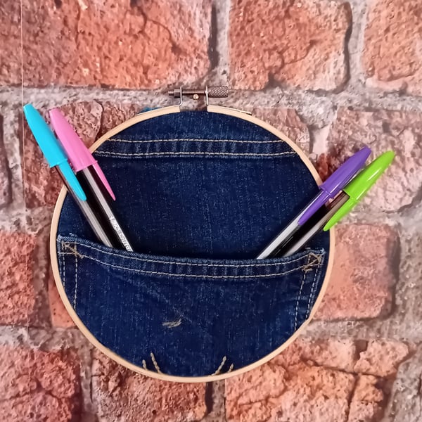 Handmade Denim Pocket Wall Hanging - Small