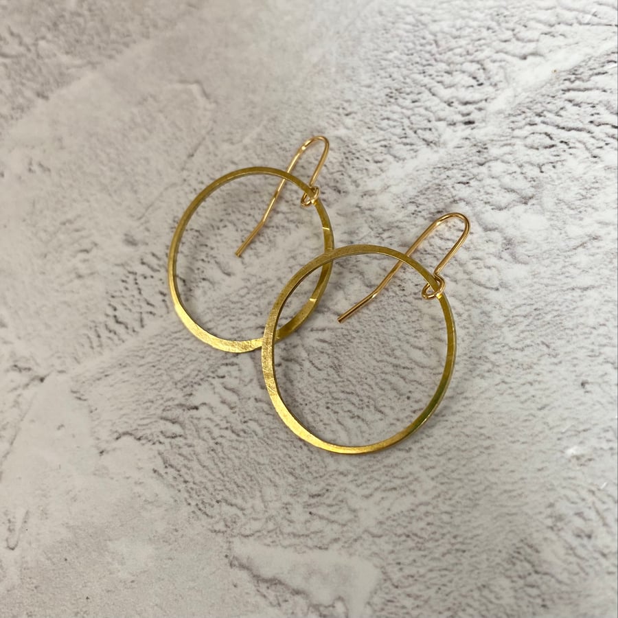 Planished Hoop Earrings 