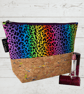 Makeup bags colourful leopard skin cork based - Image 1