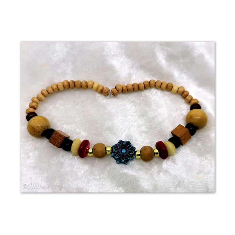 Wooden Surfer's bead bracelet
