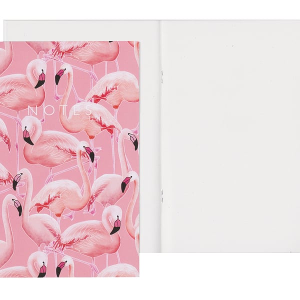 Plain Pages A5 Notebook - Pink Flamingos