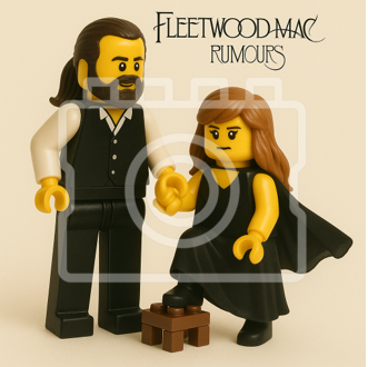 LEGO-Inspired Fleetwood Mac – Rumours 5x5" Print (Mounted for 9x9" Frame)