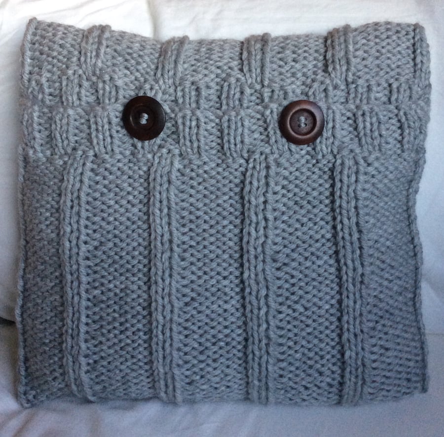 Hand knitted cushion cover 