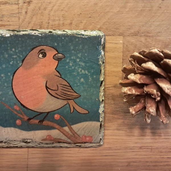 Robin Hand Painted Slate Coasters