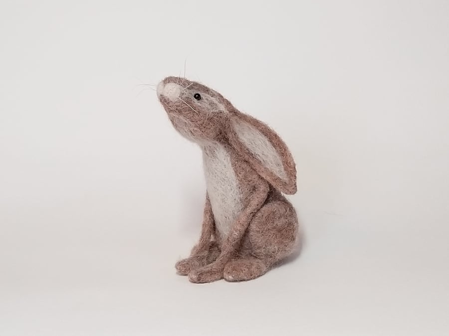 Hester  - moongazing hare - needle-felted