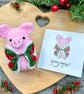 Merry Pigmas! Jolly HollyBerry Greetings Card - Image 3