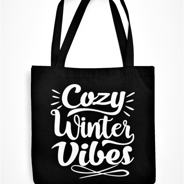 Cozy Winter VIBES  - Novelty Funny Christmas Tote Bag - Shopper Bag