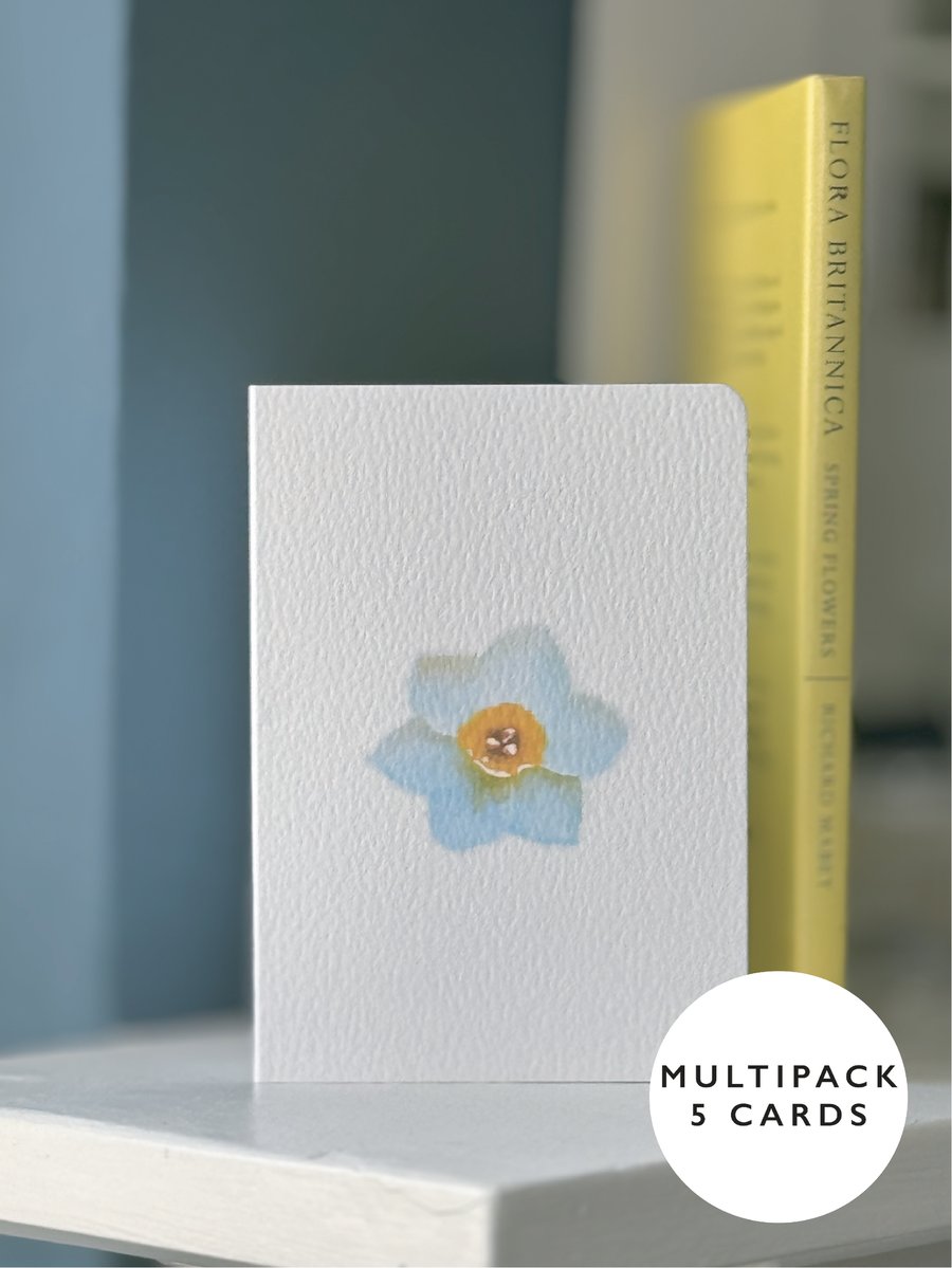 Birthday card wedding friend card Daffodil watercolour (5-pack)