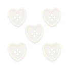 White heart buttons, sewing, knitting, crochet buttons 23mm