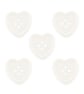 White heart buttons, sewing, knitting, crochet buttons 23mm