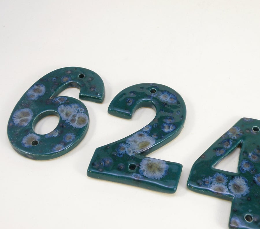 Door numbers handmade weatherproof House Tiles House Numbers Ceramic house sign