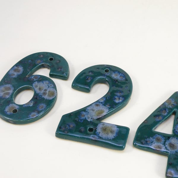 Door numbers handmade weatherproof House Tiles House Numbers Ceramic house sign