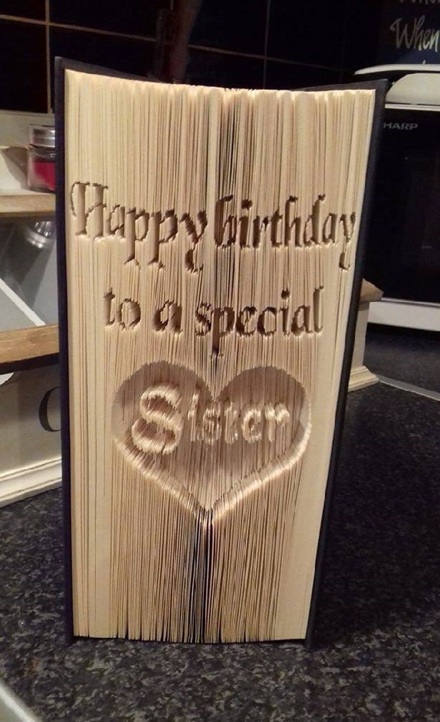 Happy birthday to a special Sister CUT & FOLD Book Folding Pattern - EMAILED PDF