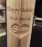 Happy birthday to a special Sister CUT & FOLD Book Folding Pattern - EMAILED PDF