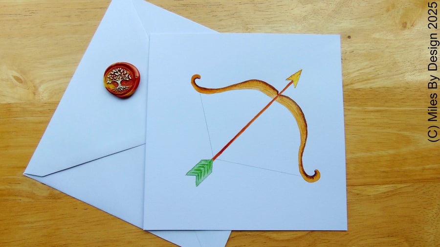 Sagittarius Horoscope Greetings Card With Wax Seal