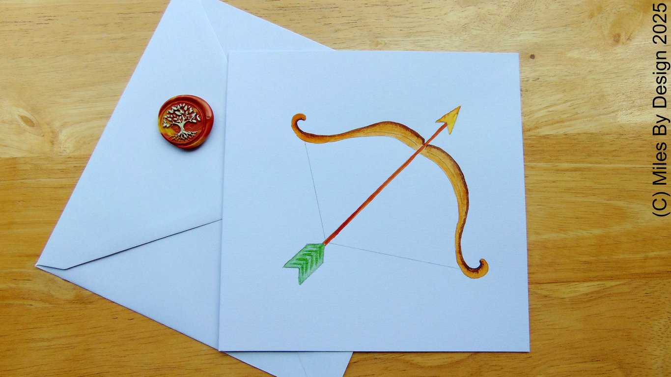 Sagittarius Horoscope Greetings Card With Wax Seal