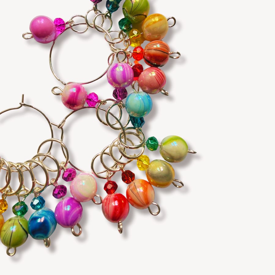 Rainbow Stitch markers - Gumball