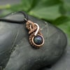 Copper Wire Weave Wrapped Chrysocolla Pendant