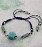 Navy macrame bracelet with amazonite stones - Image 5