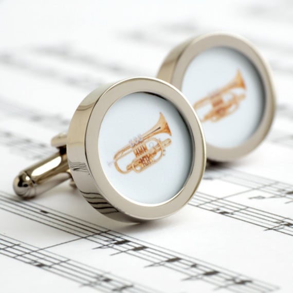 Cornet Cufflinks Instruments from the Brass Section