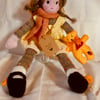 Hand knitted rag doll - Lemondrop