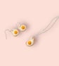 Fried Eggs Jewellery Set, Kawaii Miniature Food Necklace & Earrings  - Image 4