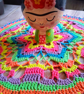 Large, bright crochet mandala doily table mat - Image 7