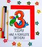 Birthday Card 3 Year Old Card, 3rd Today Have A Roarsome Birthday, Age Birthday 