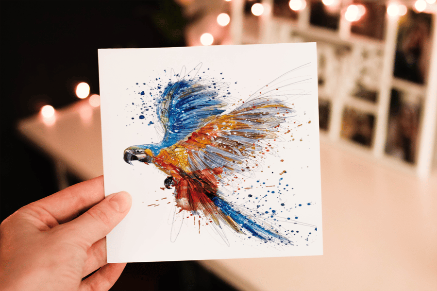 Parrot Birthday Card, Parrot Custom Birthday Card, Personalized Parrot Card