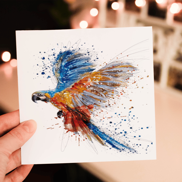 Parrot Birthday Card, Parrot Custom Birthday Card, Personalized Parrot Card