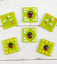Cheerful handmade bee and ladybird magnets