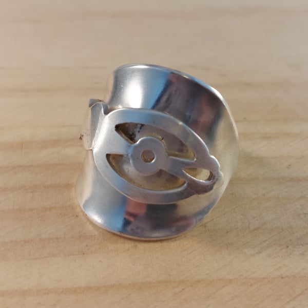 Upcycled Silver Plated Pierced Wrap Spoon Ring (SPR062501)