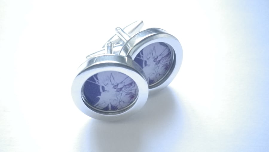 Fairy Queen archer cufflinks, free shipping, gift wrapped, lovely image, Ref 123