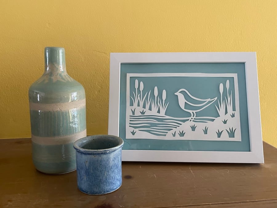 Dipper by the Water papercut