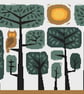 006A Cross Stitch Pattern Scandinavian Folk Art Owl in Enchanted Forest Day - Image 2