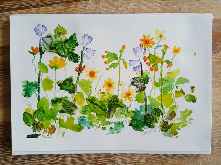 Spring flowers print card