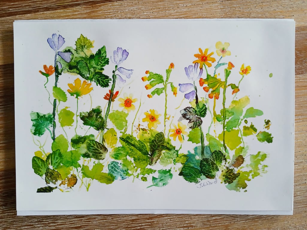 Spring flowers print card