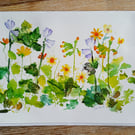 Spring flowers print card