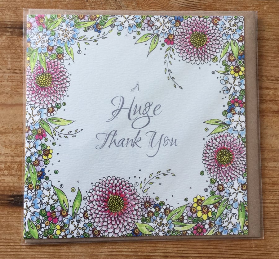 ‘A Huge Thank you’  Greeting card 