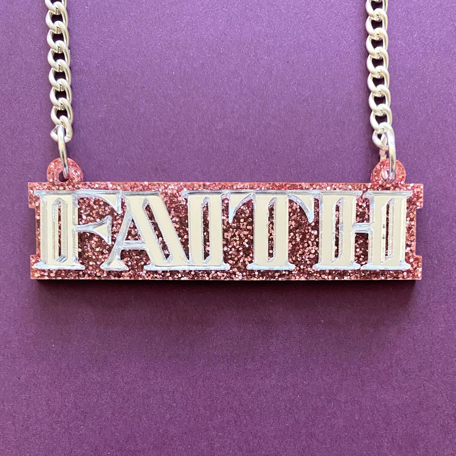 Faith acrylic necklace
