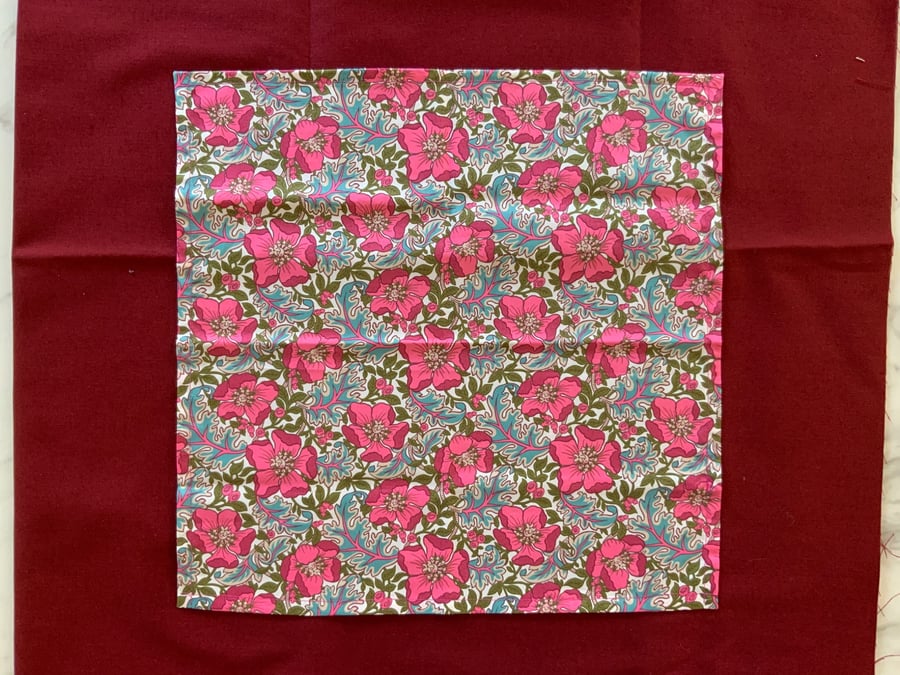 Handmade Liberty Tana Lawn Cotton Hankie - Millie Francesca Pink Pocket Square