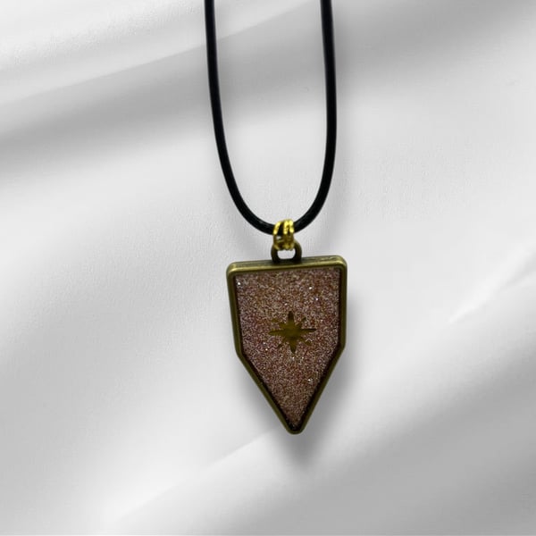 Resin Gold Star Banner Style Necklace