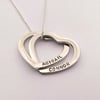 Interlinking hearts personalised necklace - russian wedding ring heart necklace