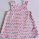 Summer Dress, 18-24 months, pink, Cotton pinafore, A line dress, pigs
