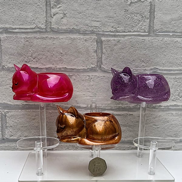 Cute Cat Tea Light Holder. Various Colours In "Choose Options"