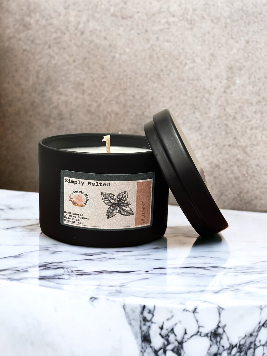 Wild Mint Scented Candle, Made From Coconut Wax